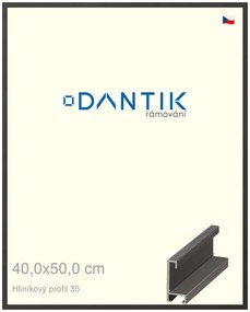 DANTIK rám na obraz 40x50 | ALU Dýha černá (Plexi Čiré)