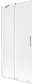 Mexen Velar, 2-krídlová posuvná vaňová zástena 95 x 150 cm, 8mm sklo námraza, biela matná, 896-095-000-31-20