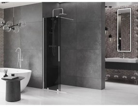 Mexen Velar, sprchová zástena s posuvnými dverami Walk-in 85 x 200 cm, 8mm šedé sklo, chrómová, 871-085-000-43-01