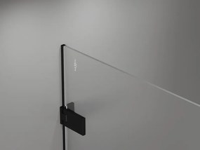 Mexen Lunar-F Duo, Skladací sprchový kút 100 x 75 cm, 8mm číre sklo, čierny profil, 836-100L-075P-70-00