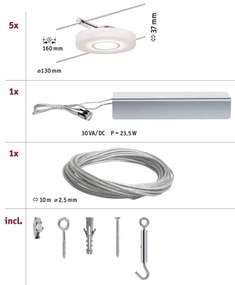 Paulmann 94109 - SADA 5xLED/4,3W Bodové svietidlo do lankového systému MAC 230V