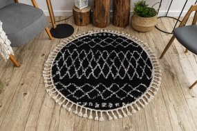 Koberec BERBER ETHNIC G3802 kruh čierny / biely Fredzle berber marokánsky