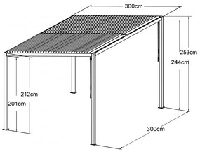 Bioklimatická pergola 3x3 m BIOCLIMATIC 33 Lanitplast