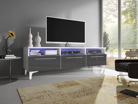 TV stolík Cleo II-W, Farby: biela / šedý lesk
