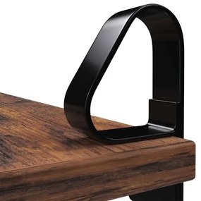 Sada 2x nástenných políc SHELFY hnedá/čierna