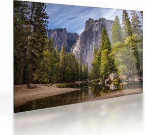 Sklenený obraz - Pod Yosemite skalou (70x50 cm)