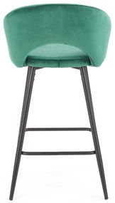 Barová stolička H-96 - tmavozelená / čierna