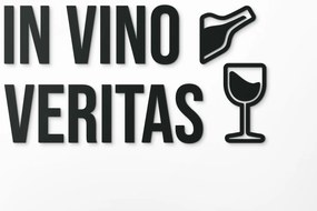 drevko Drevená dekorácia In vino veritas Rozmer obrazu: 21 x 40 cm, Farba dekorácie: Čierna