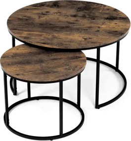 Sada 2 konferenčných stolíkov old wood AF-3002 OLW
