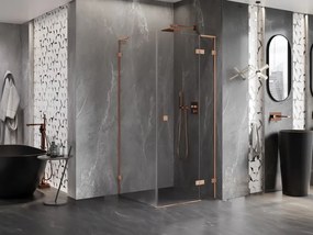 Mexen Lunar L, 1-krídlový sprchový kút, pravý, 90 x 90 cm, 8mm číre sklo, medený profil, 834L-090-090-65-00-P