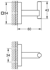 GROHE 40961DC0 - Háčik na župan START CUBE nerezová oceľ