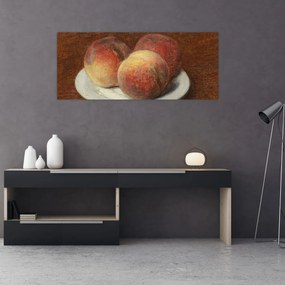 Obraz - Henri Fantin-Latour, Three Peaches on a Plate, reprodukcia (120x50 cm)