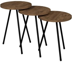 Súprava stolíkov Fd–3pcts-001 Prirodzené/Čierna