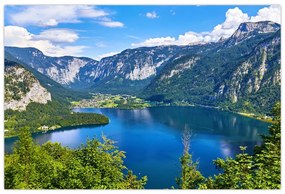 Obraz - Halštatské jazero, Hallstatt, Rakúsko (90x60 cm)