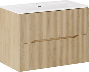 Comad Kúpeľňová skrinka s keramickým umývadlom Nordic Cremona 80 cm - dub cremona