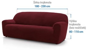 Super strečové poťahy HARMONIA bordó trojkreslo (š. 180 - 230 cm)