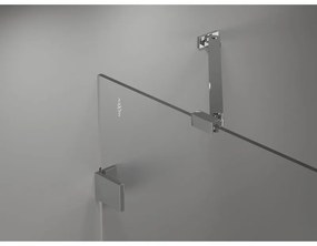 Mexen Lunar, polkruhový výklopný sprchový kút 80 x 80 cm, 8mm číre sklo, chrómový profil, 833-080L-080P-01-00