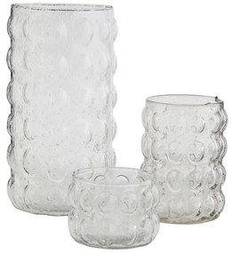 MADAM STOLTZ Sklenený svietnik Bubbles Clear 7 cm