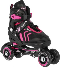 Ramiz Sada kolieskových korčúľ 4 v 1 Korčule pre deti Veľkosť 29-33 Ružová