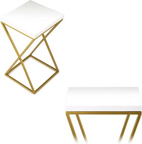 STOJAN NA KVETINÁČ LOFT6 40X24X24 CM ZLATÁ/BIELA