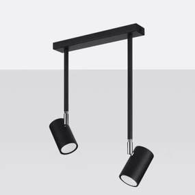 Sollux SL.1075 - Luster na tyči NORANO 2xGU10/40W/230V čierna