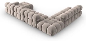 Svetlohnedá zamatová modulárna rohová pohovka (ľavý roh/do tvaru "U") Bellis – Micadoni