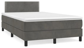 Boxspring posteľ s matracom, tmavosivá 120x190 cm, zamat 3269832