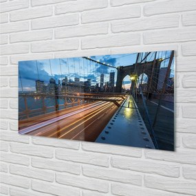 Sklenený obraz Mrakodrapy bridge river 125x50 cm