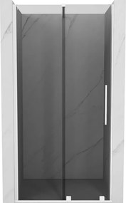 Mexen Velar, posuvné sprchové dvere do otvoru 100 cm, 8mm šedé sklo, biela matná, 871-100-000-41-20