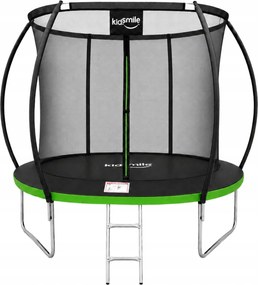 TRENDIE Trampolína s vnútornou sieťou 252 cm zelená + rebrík