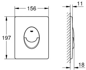 GROHE 38964KV0 - Splachovacie tlačidlo START 156 × 197 mm čierne