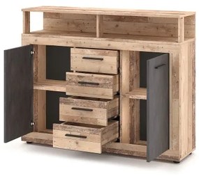 Komoda RUNA svetlohnedá/antracit