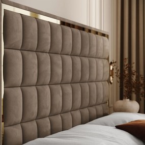 VYSOKÁ ČALÚNENÁ POSTEĽ NOEMI GOLD 140X200 ROYAL VELVET 176