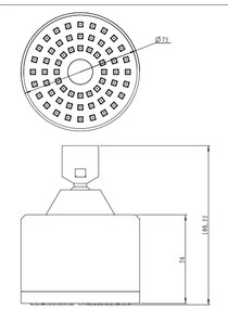 Novaservis - Pevná sprcha priemer 75 mm chróm, RUP/141,0