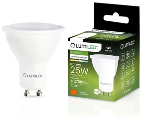 LED žiarovka GU10 3W = 25W 270lm 4000K Neutrálna 120° LUMILED