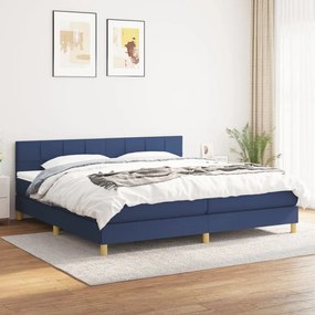 Boxspring posteľ s matracom modrá 200x200 cm látka 3140647