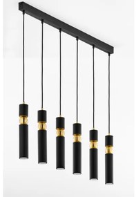 Jupiter 2005 - Luster na lanku ALAS 6xGU10/10W/230V čierna/zlatá