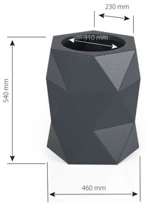 MONUMO Dizajnový kvetináč MONUMO MODENA antracit