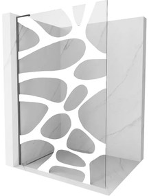 Mexen Kioto L, sprchová zástena Walk-In 100 x 200 cm, 8mm číre sklo biely vzor, grafitový profil, 800-100-103-66-97