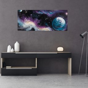 Obraz - Maľovaný vesmír (120x50 cm)