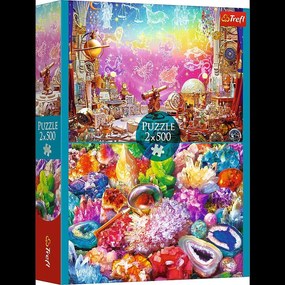 Trefl Puzzle 2x500 - Vesmír a kryštály