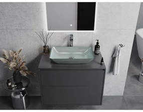 Mexen Megan, sklenené umývadlo na dosku 56 x 36 x 11 cm, strieborná, 24135611