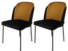Sada jedálenských stoličiek Dore Mustard a Black,2 ks
