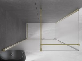 Mexen Velar, sprchový kút s posuvnými dverami 150 x 80 cm, 8mm sklo námraza, zlatá lesklá, 871-150-080-31-50
