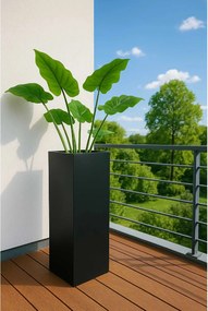 Kvetináč BLOCK, pozink, výška 80 cm, antracit, vr. zavlaž. systému