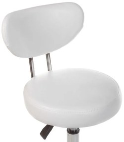 LuxuryForm DESIGN Stolička BERGAMO na strieborné podstave s kolieskami - biela
