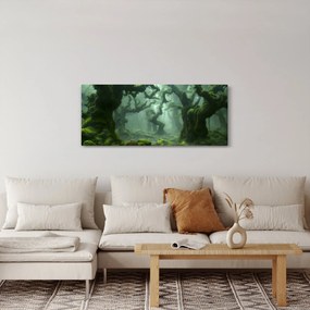 Obraz - Les prerastený machom (120x50 cm)