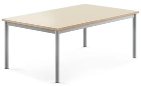 Stôl BORÅS, 1200x800x500 mm, laminát - breza, strieborná