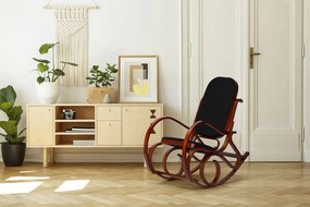 ModernHome Hojdacie kreslo Retro čierna/orech, TXWQM-F001 BLACK