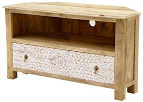 furniture-nabytek.cz - Rohový stolík pod tv z masívneho dreva mango 110x60x50